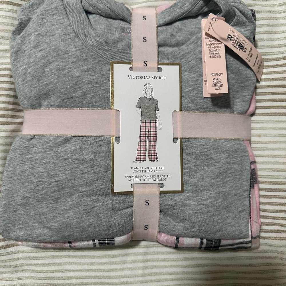 Victoria's Secret Gray and Pink Pajama Set